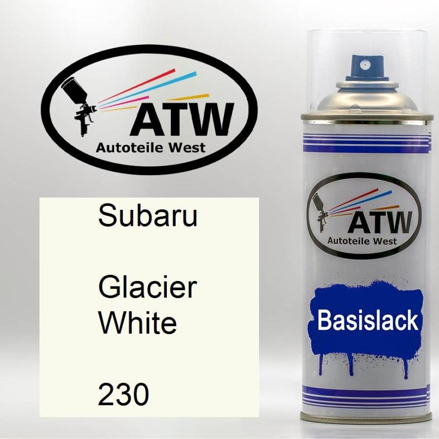 Subaru, Glacier White, 230: 400ml Sprühdose, von ATW Autoteile West.